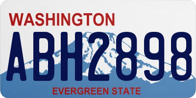 WA license plate ABH2898