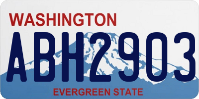 WA license plate ABH2903
