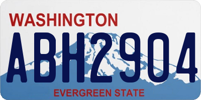 WA license plate ABH2904