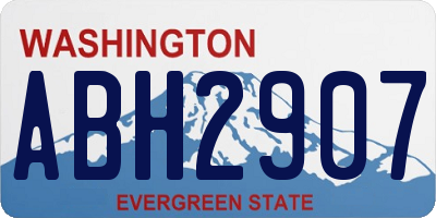 WA license plate ABH2907