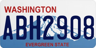 WA license plate ABH2908