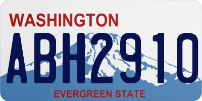 WA license plate ABH2910