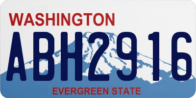 WA license plate ABH2916