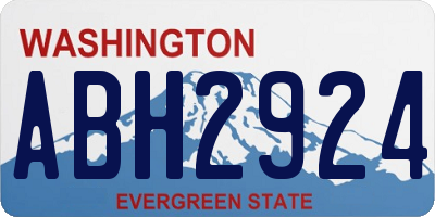 WA license plate ABH2924