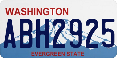 WA license plate ABH2925