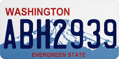 WA license plate ABH2939