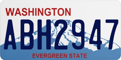 WA license plate ABH2947