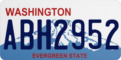 WA license plate ABH2952