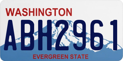 WA license plate ABH2961