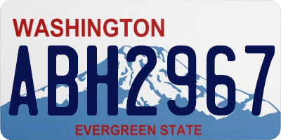 WA license plate ABH2967