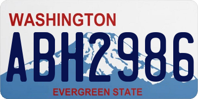 WA license plate ABH2986