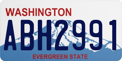 WA license plate ABH2991