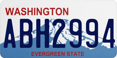 WA license plate ABH2994