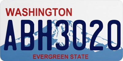 WA license plate ABH3020