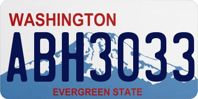WA license plate ABH3033