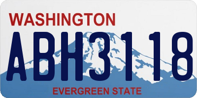 WA license plate ABH3118