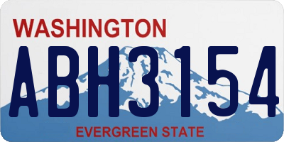 WA license plate ABH3154