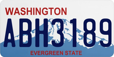 WA license plate ABH3189