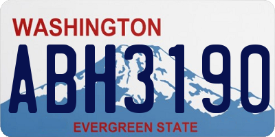 WA license plate ABH3190