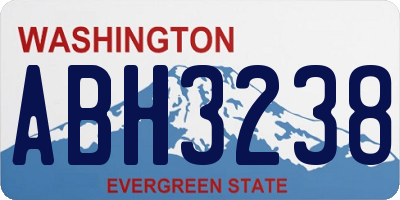 WA license plate ABH3238