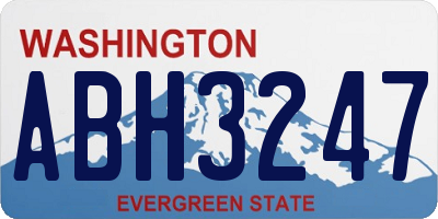 WA license plate ABH3247