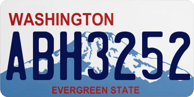 WA license plate ABH3252