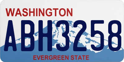 WA license plate ABH3258