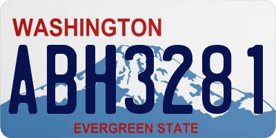 WA license plate ABH3281