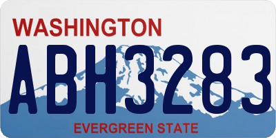 WA license plate ABH3283