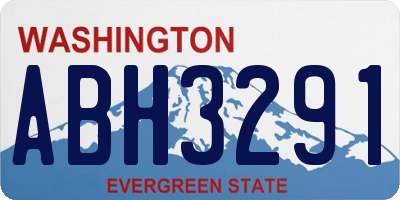 WA license plate ABH3291