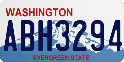WA license plate ABH3294