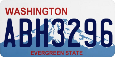 WA license plate ABH3296