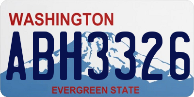 WA license plate ABH3326