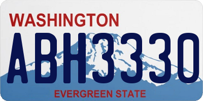 WA license plate ABH3330