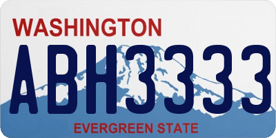 WA license plate ABH3333