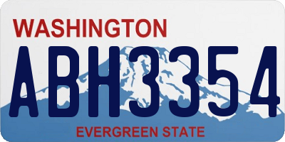 WA license plate ABH3354