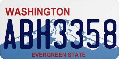 WA license plate ABH3358
