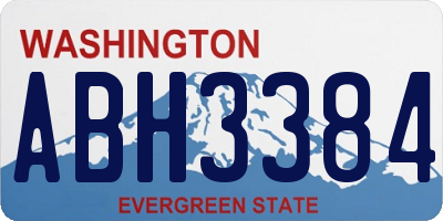 WA license plate ABH3384