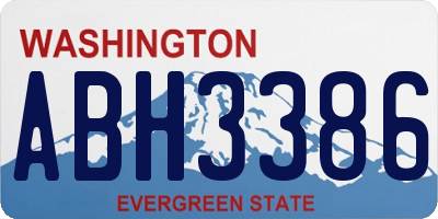 WA license plate ABH3386