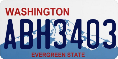 WA license plate ABH3403