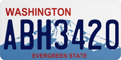 WA license plate ABH3420