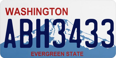 WA license plate ABH3433
