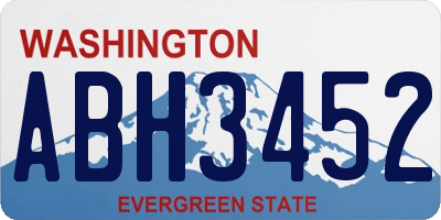 WA license plate ABH3452