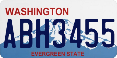 WA license plate ABH3455