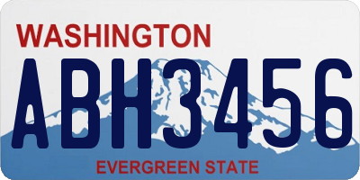 WA license plate ABH3456