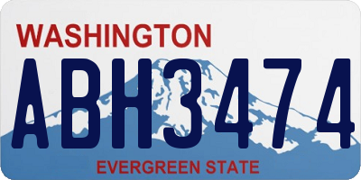 WA license plate ABH3474