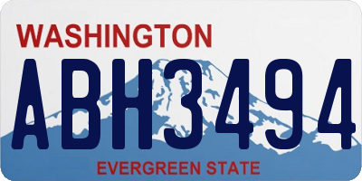 WA license plate ABH3494