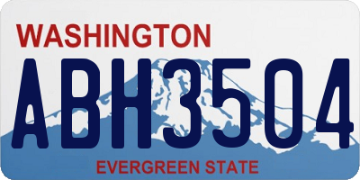 WA license plate ABH3504