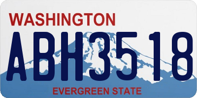 WA license plate ABH3518