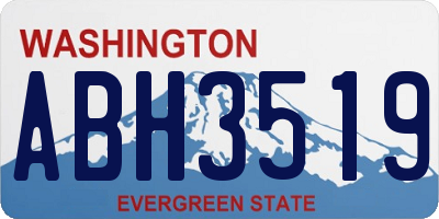 WA license plate ABH3519
